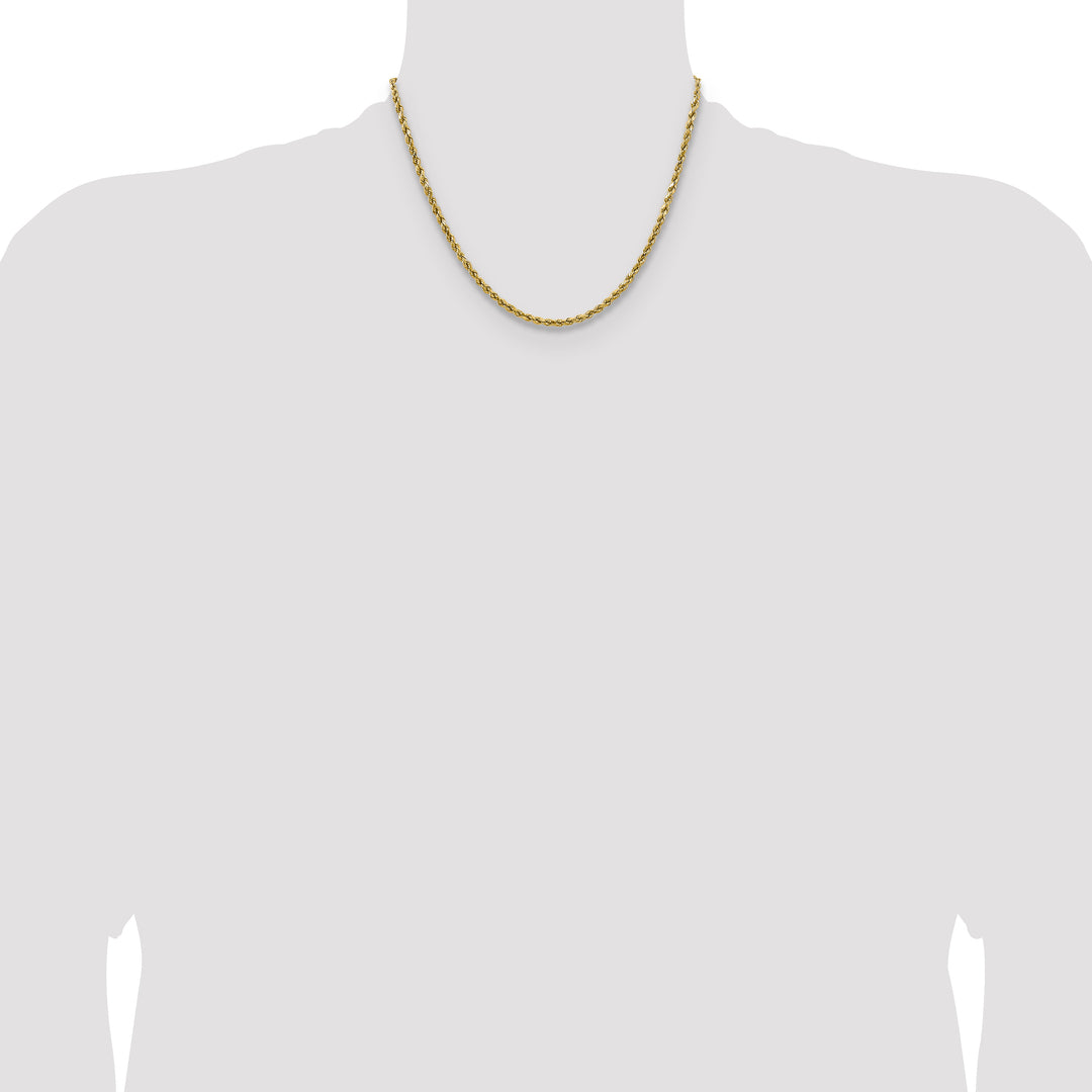 14k 2.5mm Semi-solid D/C Rope Chain