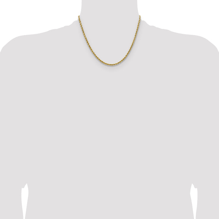 14k 2.5mm Semi-solid D/C Rope Chain