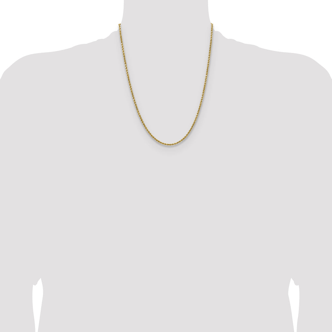 14k 2.5mm Semi-solid D/C Rope Chain