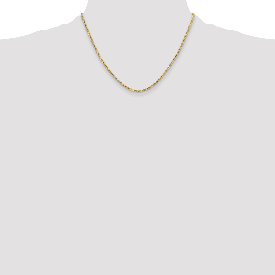 14k 3mm Semi-solid D/C Rope Chain