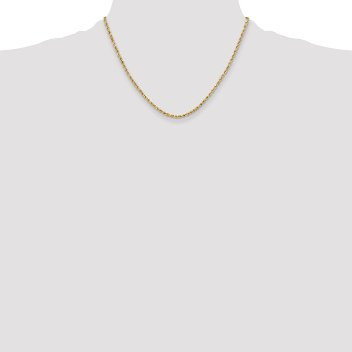 14k 3mm Semi-solid D/C Rope Chain