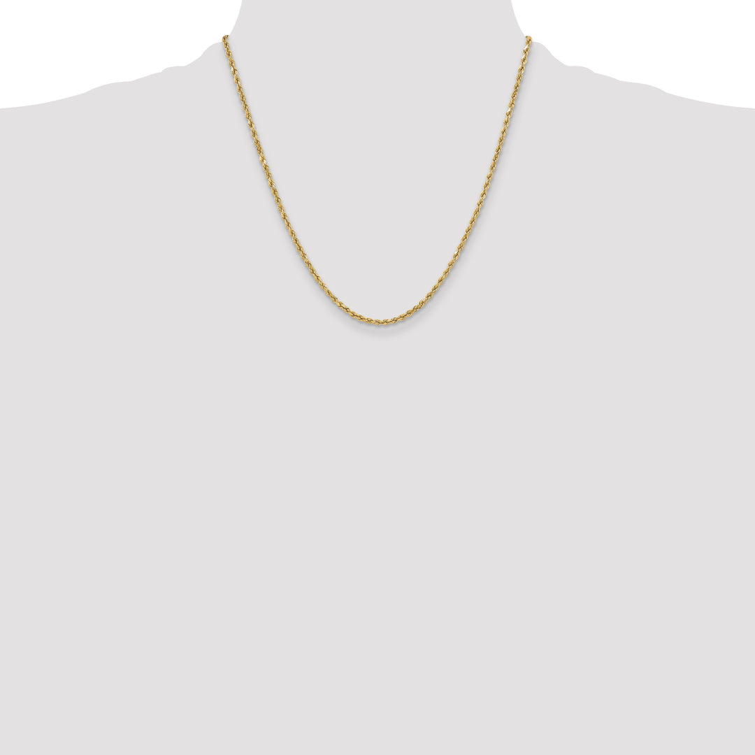 14k 3mm Semi-solid D/C Rope Chain