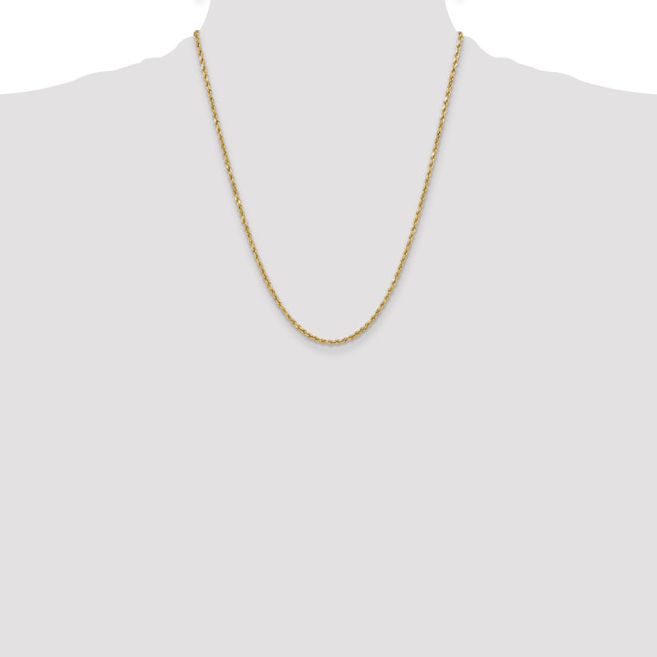 14k 3mm Semi-solid D/C Rope Chain