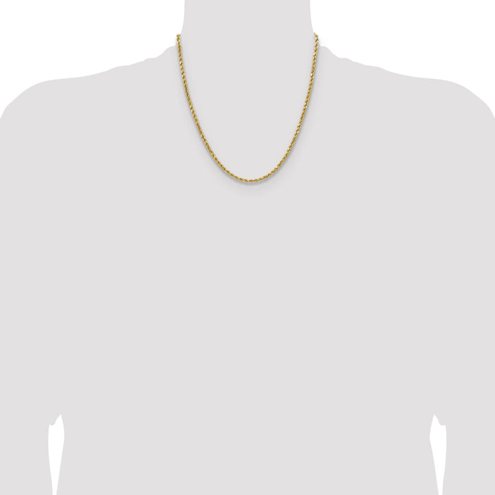 14k 3.5mm Semi-solid D/C Rope Chain