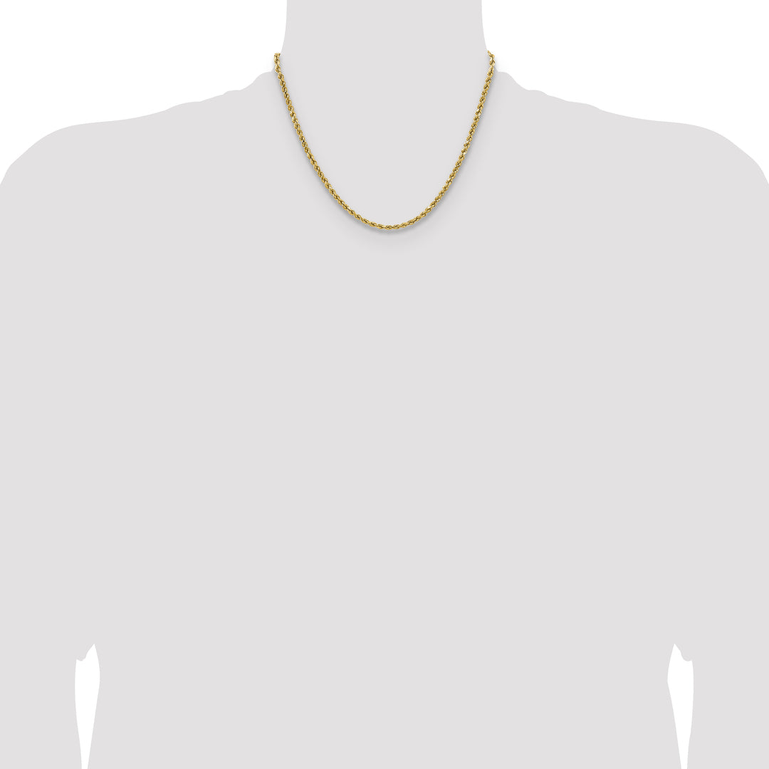 14k 3.5mm Semi-solid D/C Rope Chain