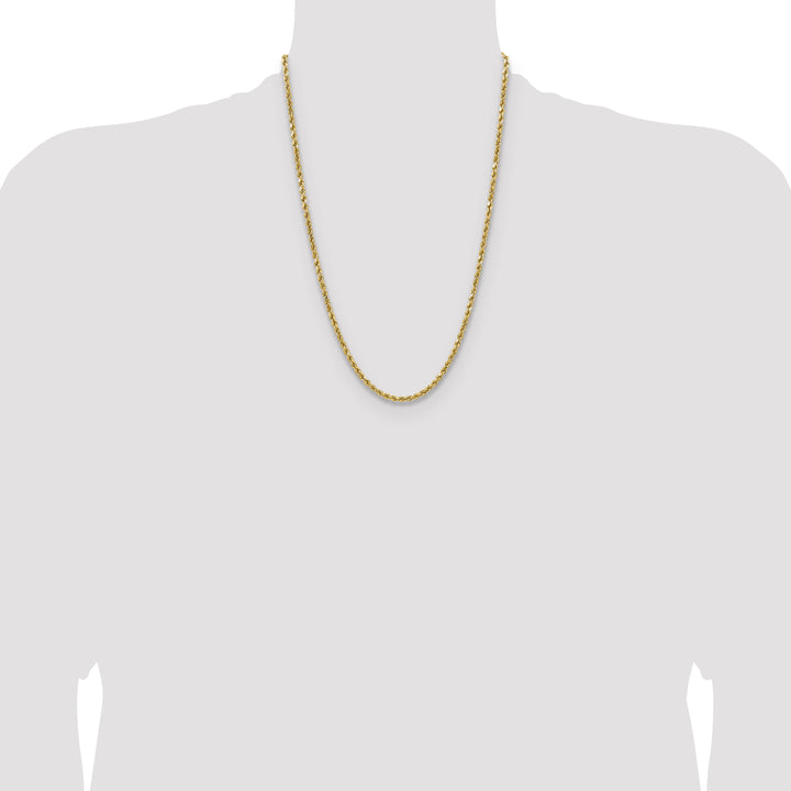 14k 3.5mm Semi-solid D/C Rope Chain