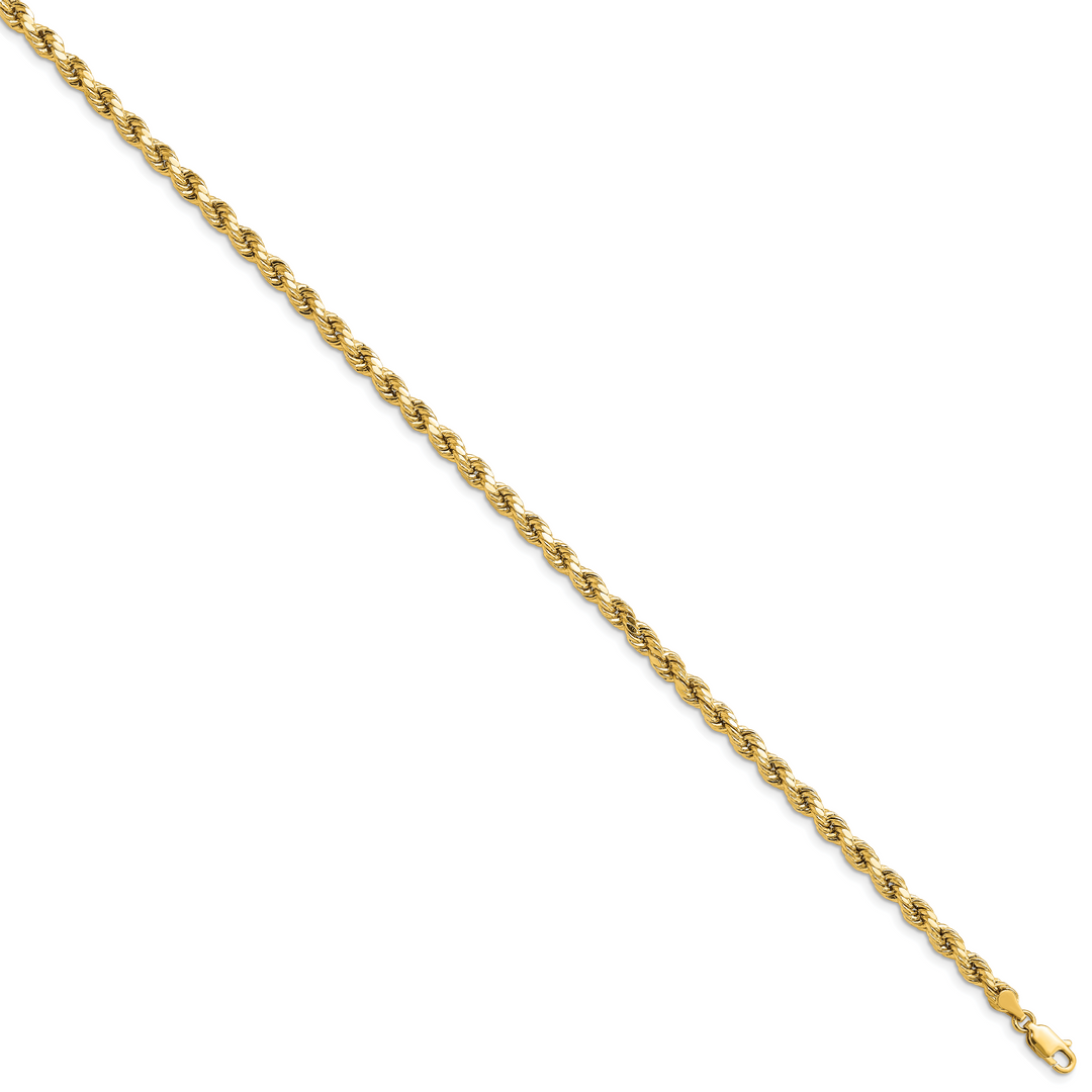 14k 4mm Semi-solid D/C Rope Chain