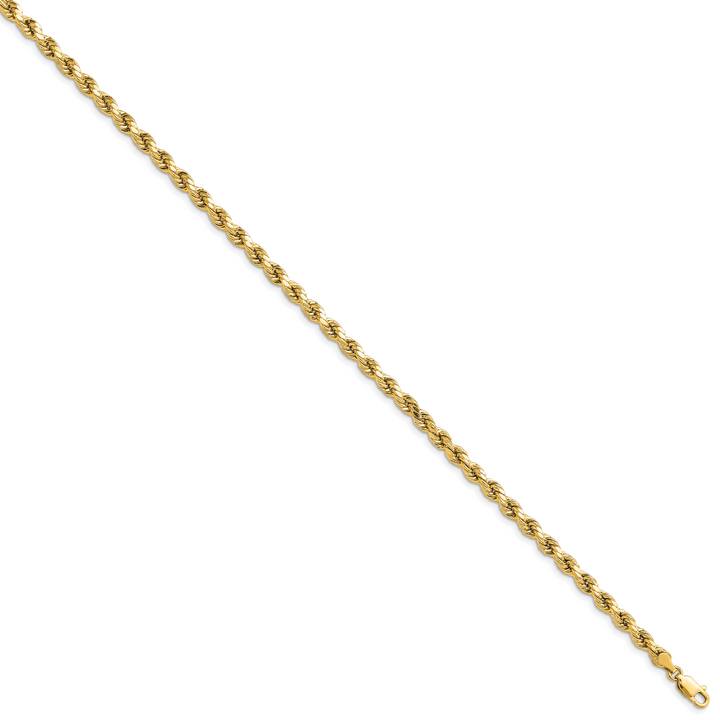 14k 4mm Semi-solid D/C Rope Chain