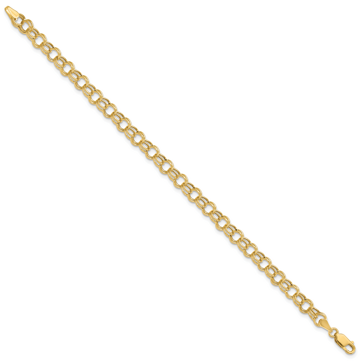 14k Hollow Double Link Charm Bracelet