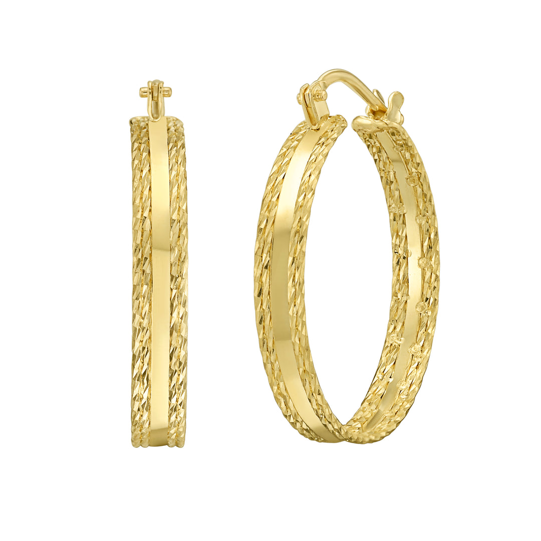 14K Sparkle Spring Hoops