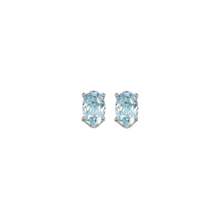 14Kt White Gold Aquamarine 1/2Ctw Earring
