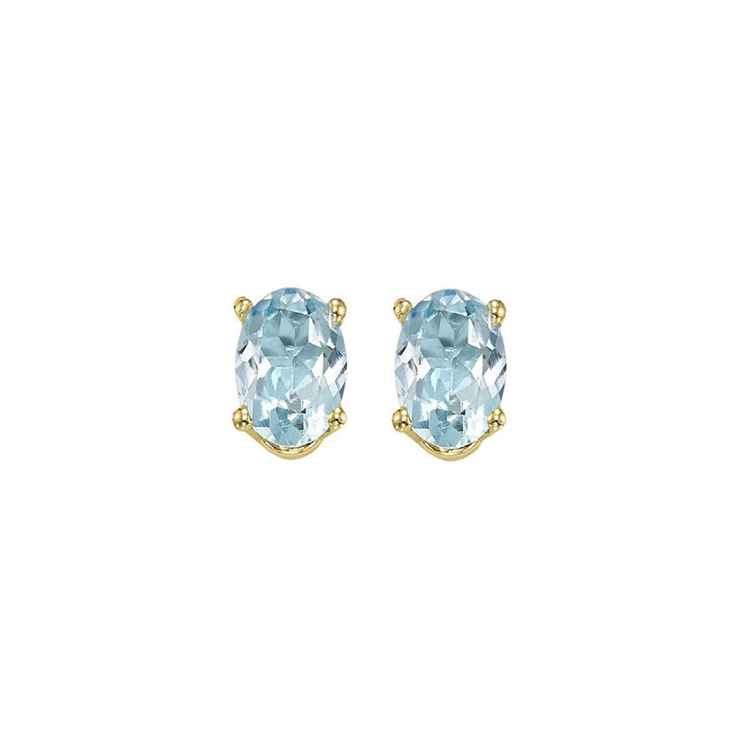 14Kt Yellow Gold Aquamarine 1Ctw Earring