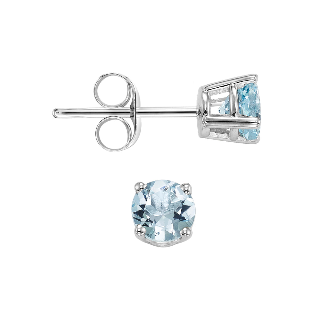 14Kt White Gold & Aquamarine 1/2Ctw Earring