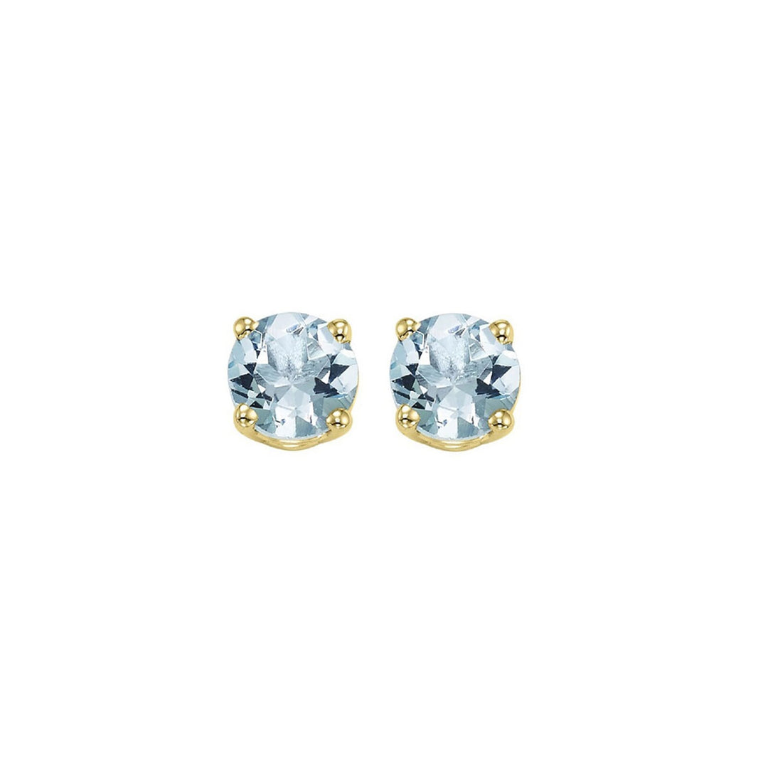 14Kt Yellow Gold Aquamarine 1Ctw Earring