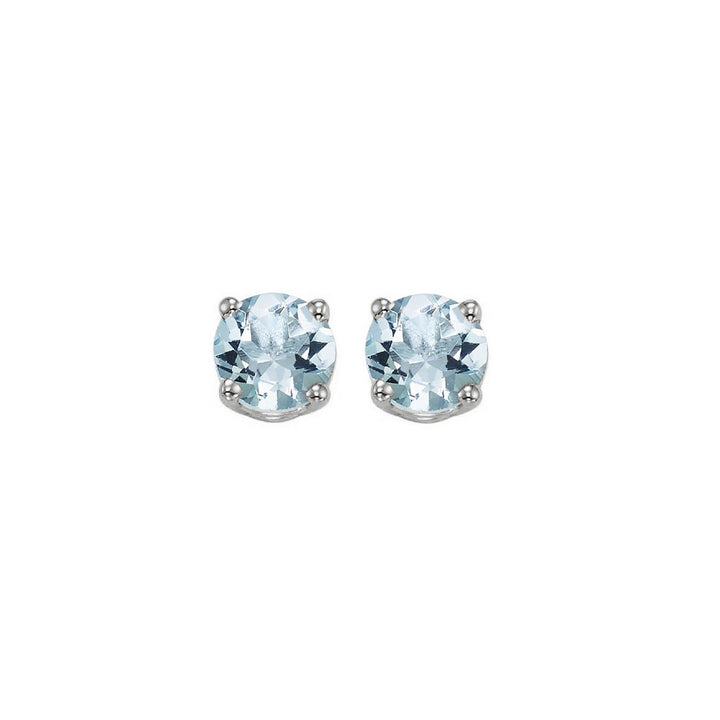 14Kt White Gold Aquamarine 1Ctw Earring