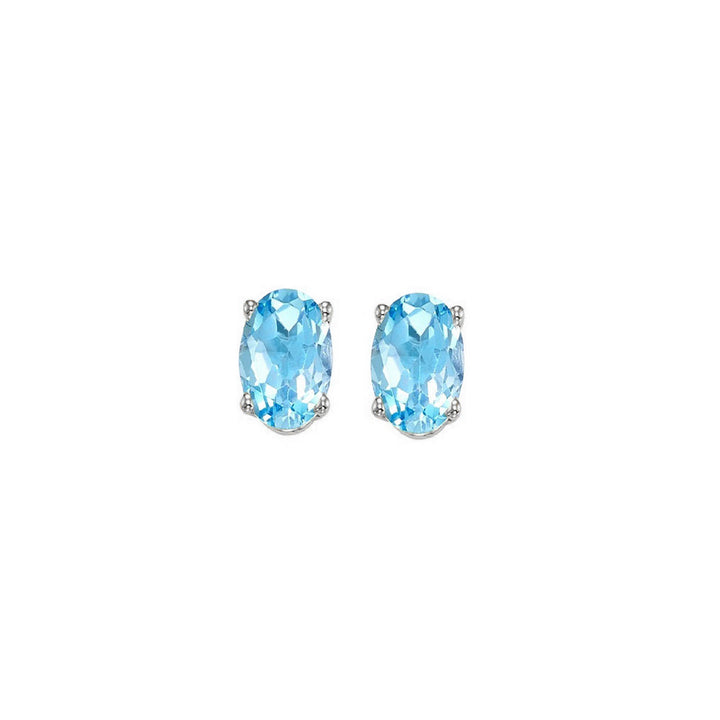 14Kt White Gold  Blue Topaz 1/2Ctw Earring