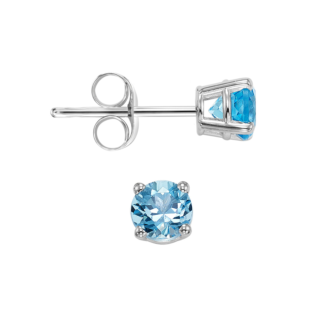 14Kt White Gold & Blue Topaz 1/2Ctw Earring