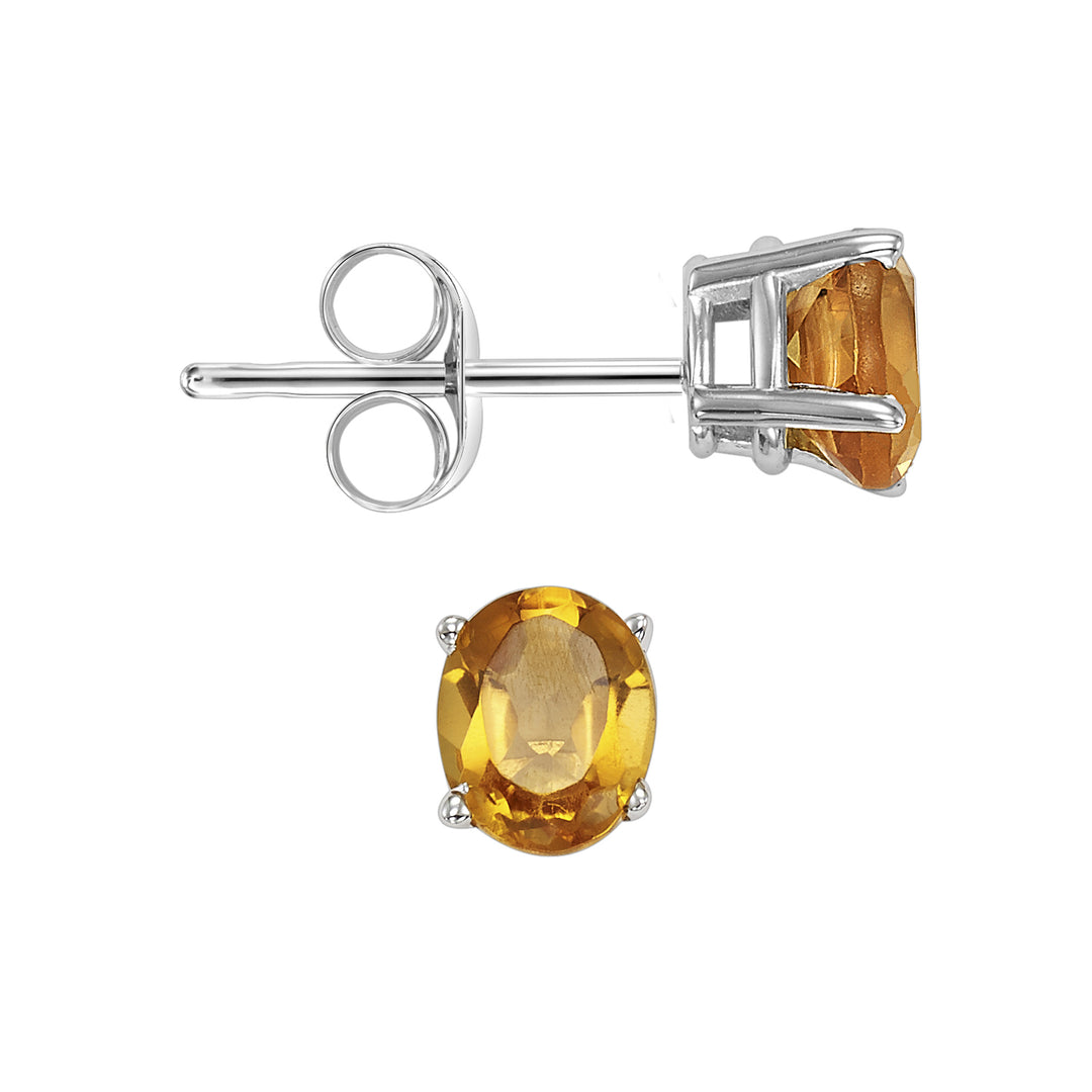 14Kt White Gold Citrine 1/2Ctw Earring