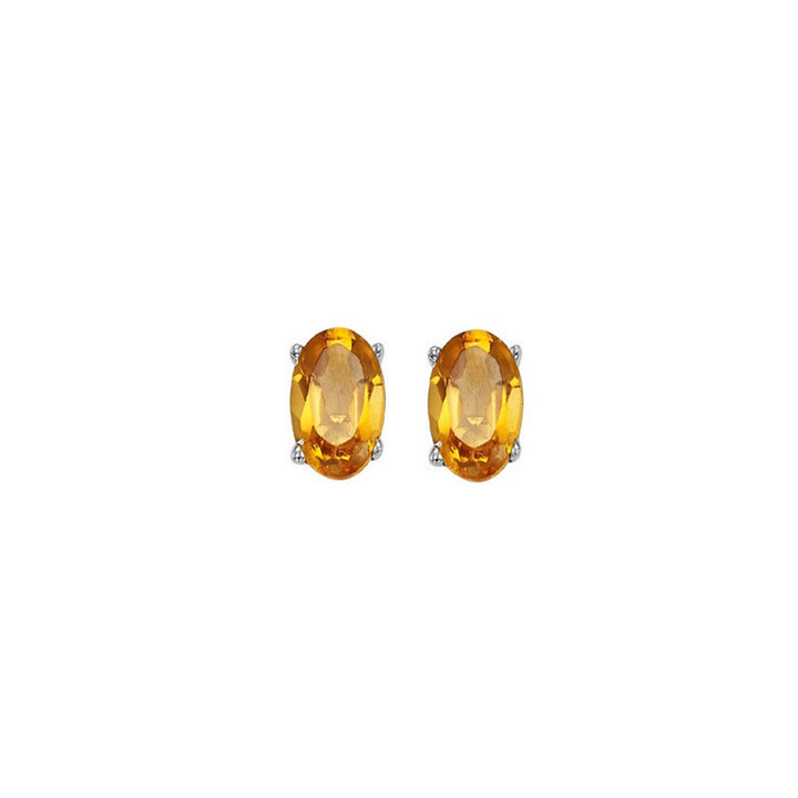 14Kt White Gold Citrine 7/8Ctw Earring