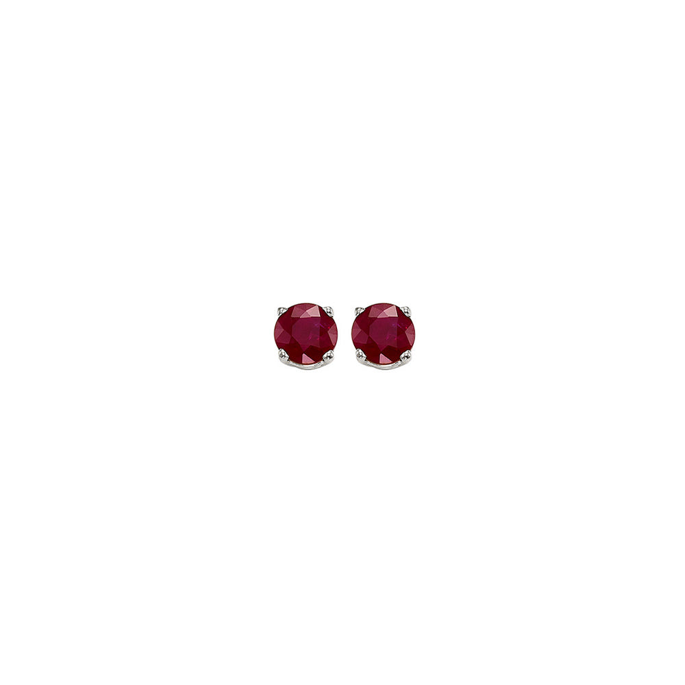 14Kt White Gold Created-Ruby 1/4Ctw Earring