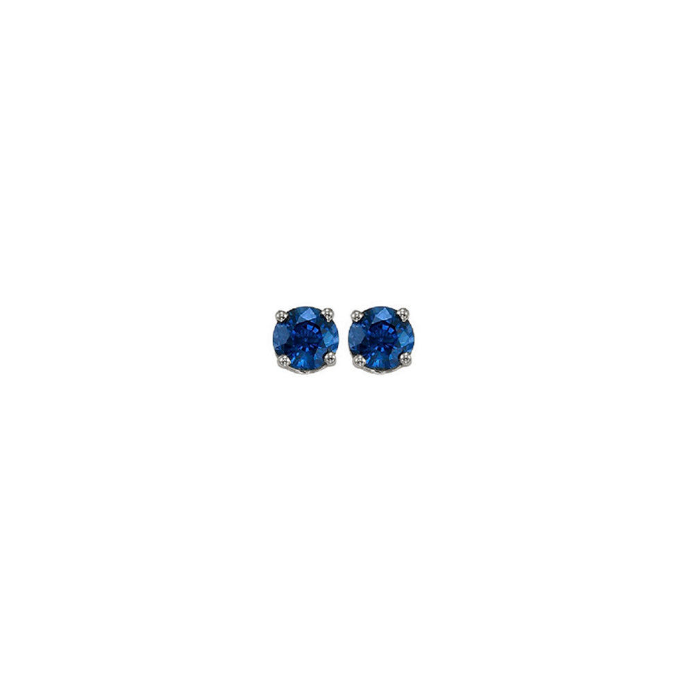 14Kt White Gold Created-Sapphire 1/4Ctw Earring