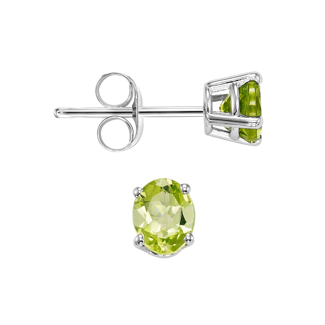 14Kt White Gold Peridot 1/2Ctw Earring
