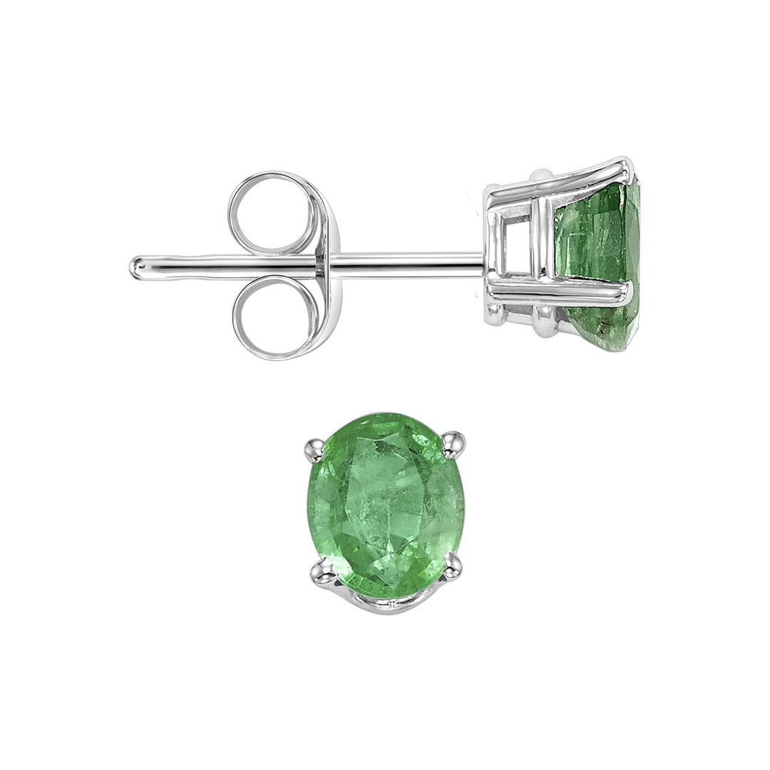 14Kt White Gold Emerald 1/2Ctw Earring