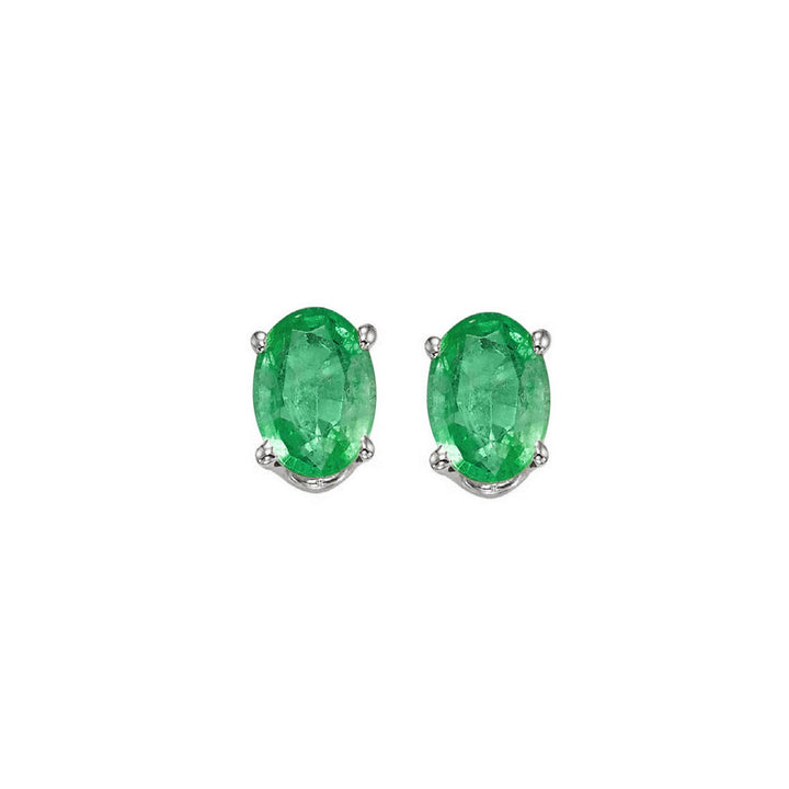 14Kt White Gold & Emerald 1Ctw Earring