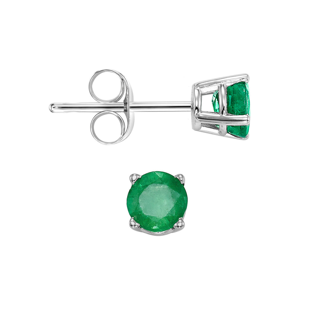 14Kt White Gold & Emerald 1/2Ctw Earring