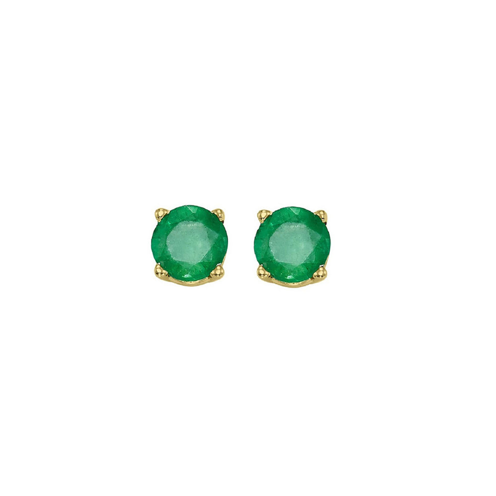14Kt Yellow Gold Emerald 1Ctw Earring