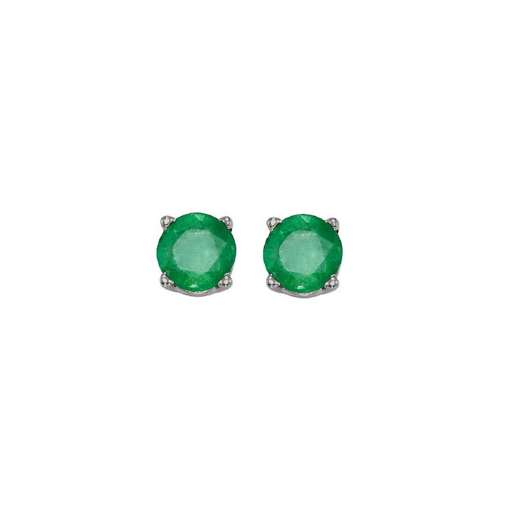 14Kt White Gold Emerald 1Ctw Earring