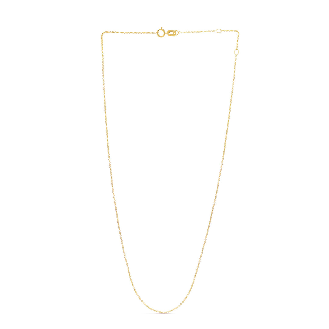 14K Gold 0.97mm Double Extendable Cable Chain
