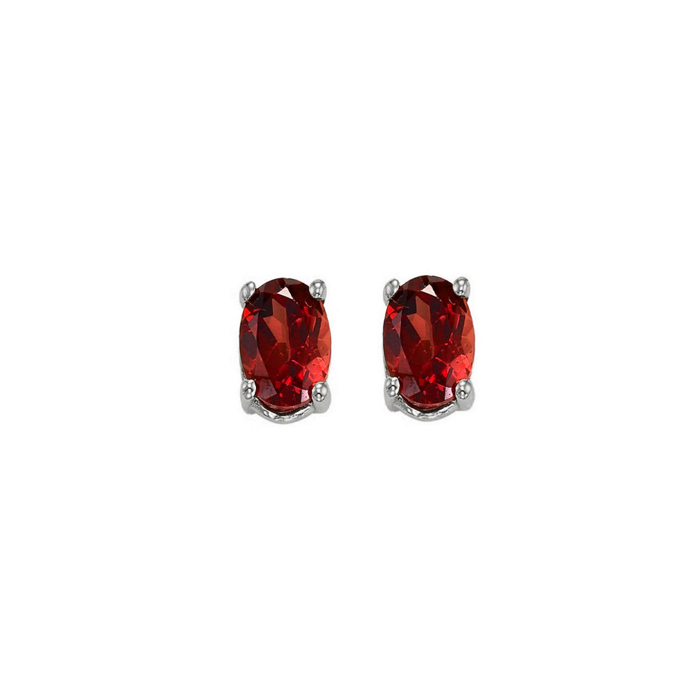 14Kt White Gold & Garnet 1/2Ctw Earring