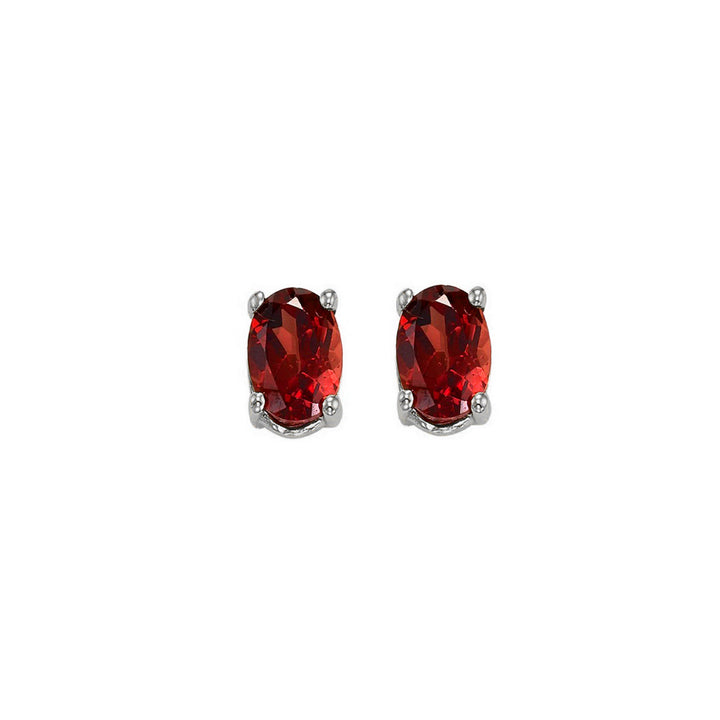 14Kt White Gold & Garnet 1/2Ctw Earring