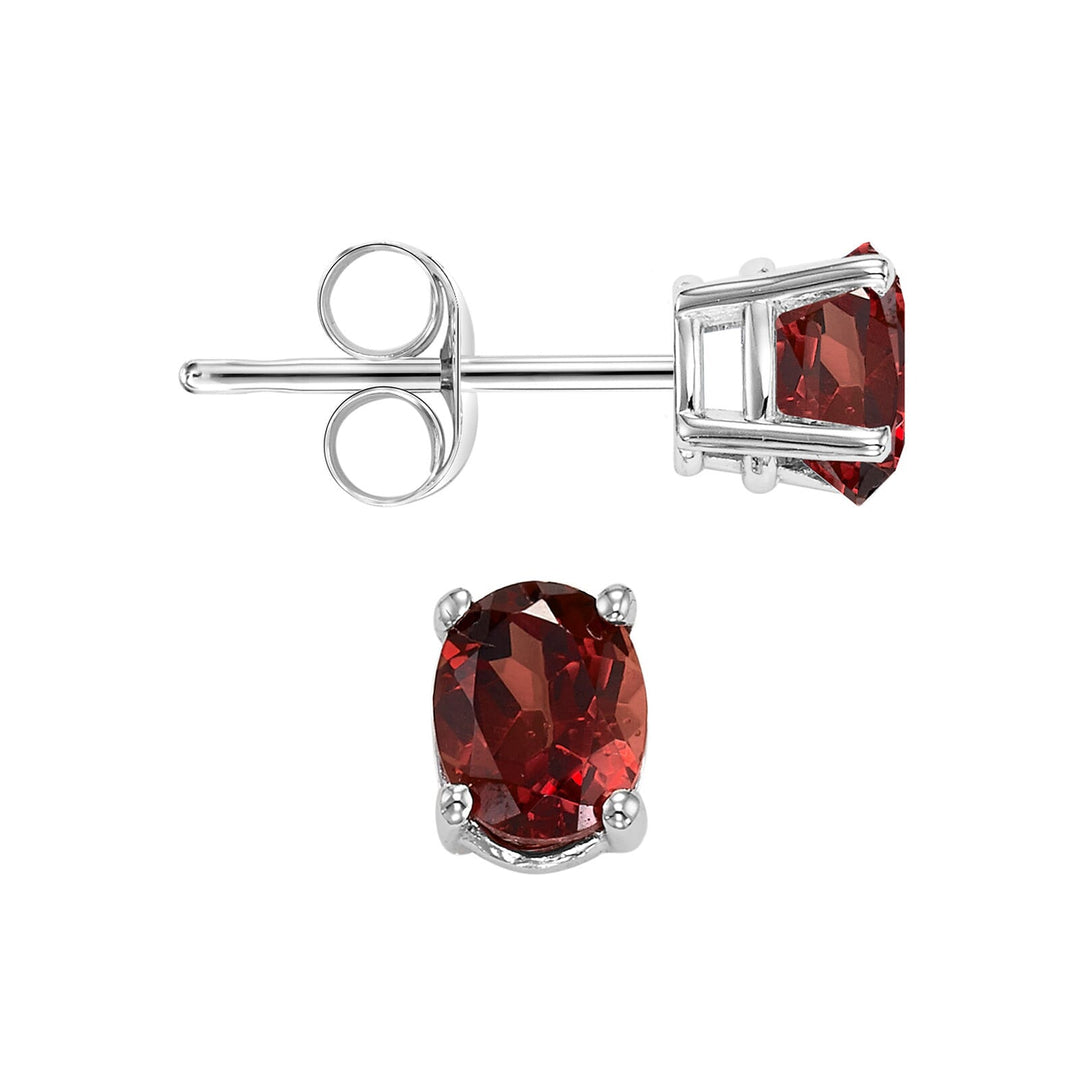 14Kt White Gold Garnet 7/8Ctw Earring