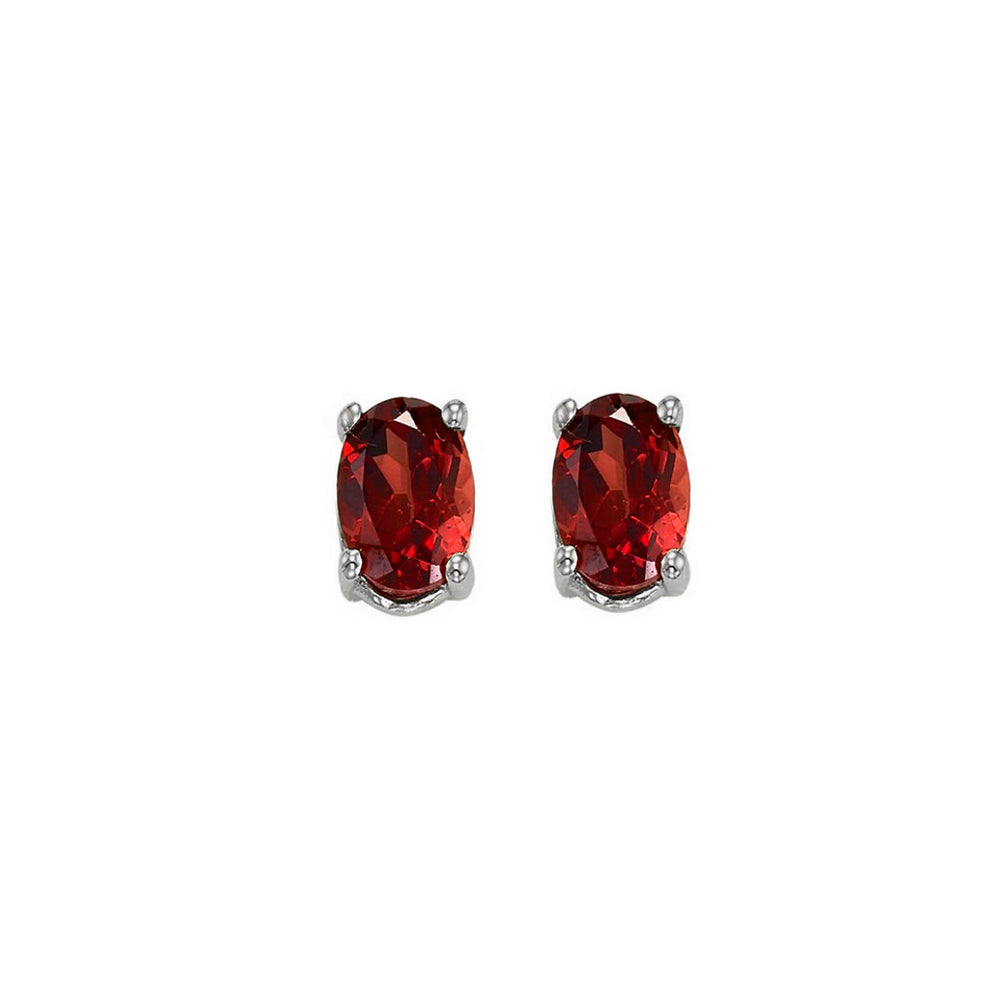 14Kt White Gold & Garnet 7/8Ctw Earring