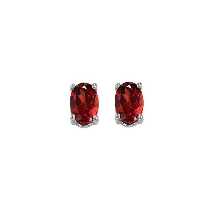14Kt White Gold & Garnet 7/8Ctw Earring