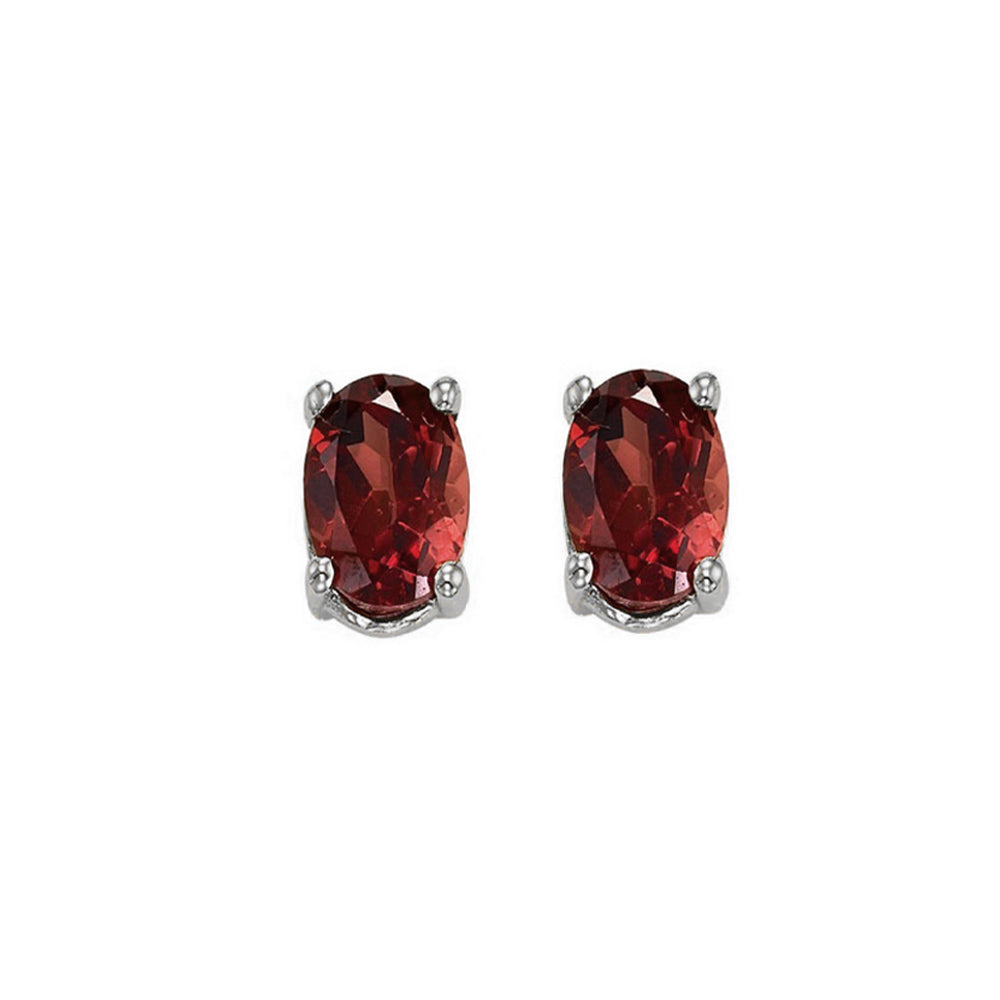14Kt White Gold & Garnet 1Ctw Earring