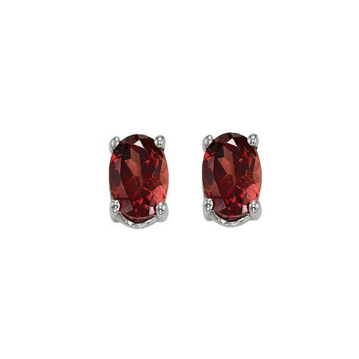 14Kt White Gold & Garnet 1Ctw Earring