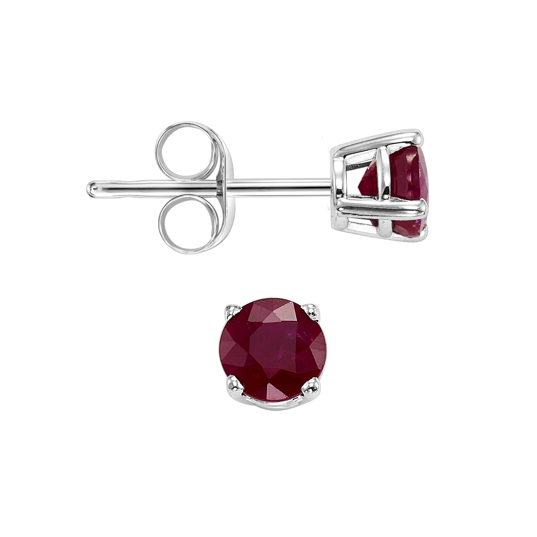 14Kt White Gold & Garnet 1/2Ctw Earring