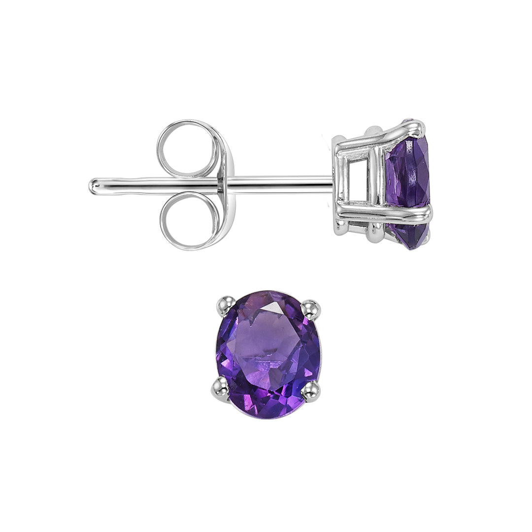 14Kt White Gold Amethyst 1/2Ctw Earring