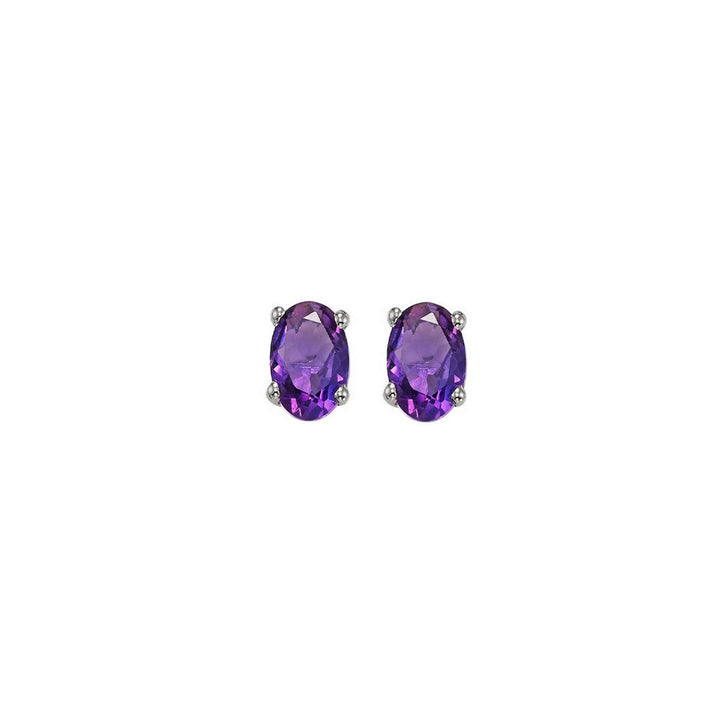 14Kt White Gold & Amethyst 1/2Ctw Earring