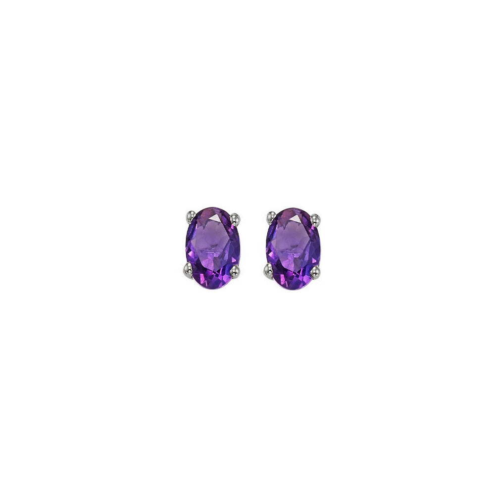 14Kt White Gold & Amethyst 1/2Ctw Earring