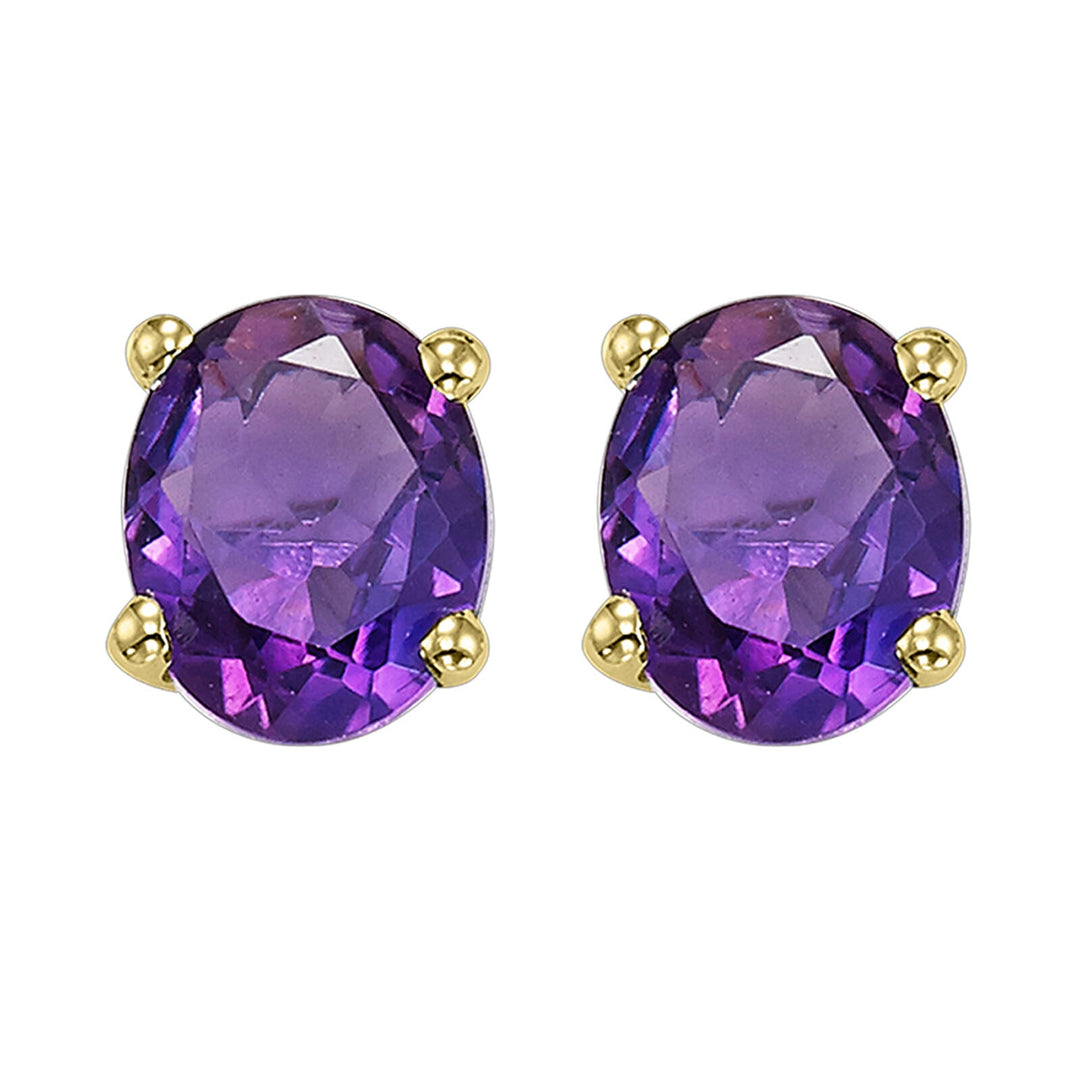 14Kt Yellow Gold Amethyst 1Ctw Earring