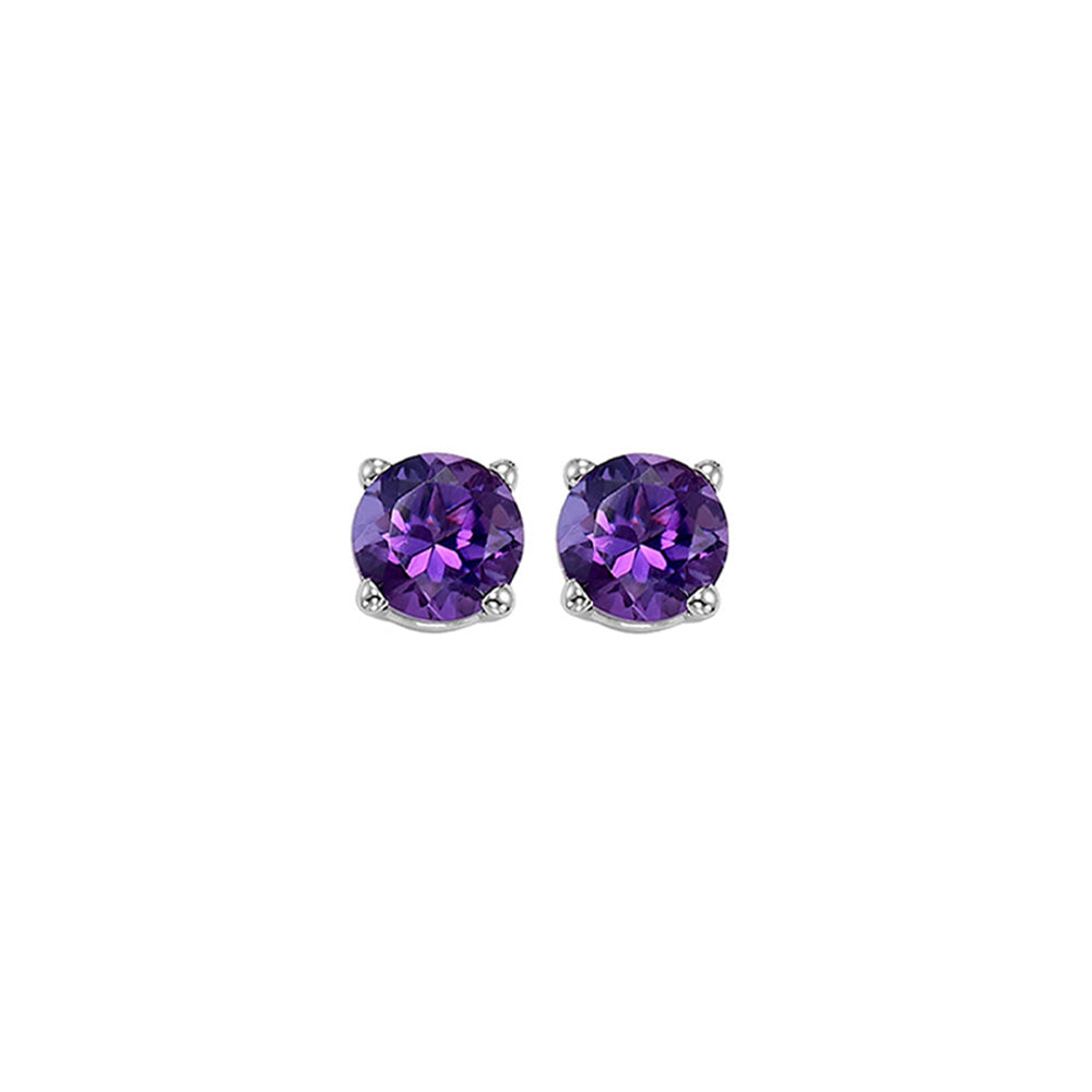 14Kt White Gold & Amethyst 1Ctw Earring