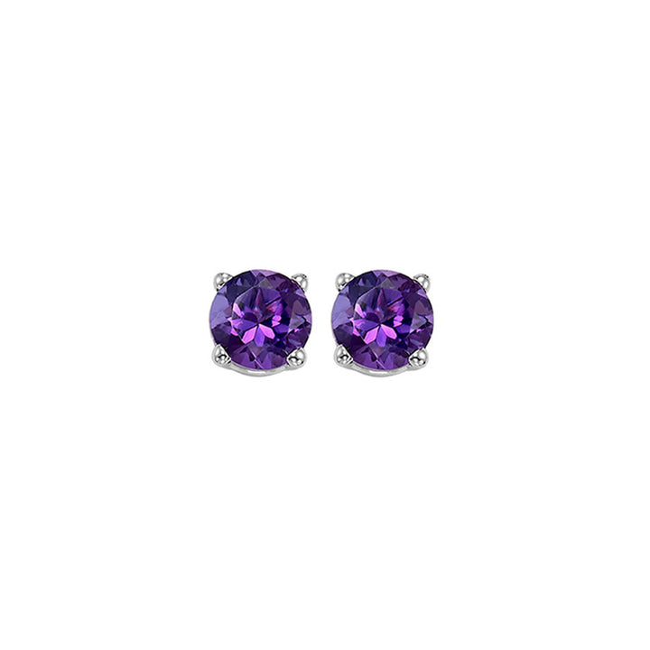 14Kt White Gold & Amethyst 1Ctw Earring