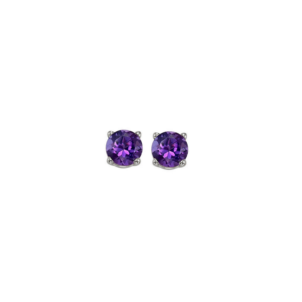 14Kt White Gold & Amethyst 1/2Ctw Earring