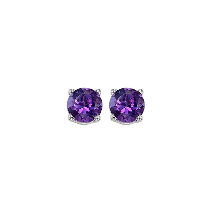 14Kt White Gold Amethyst 1Ctw Earring