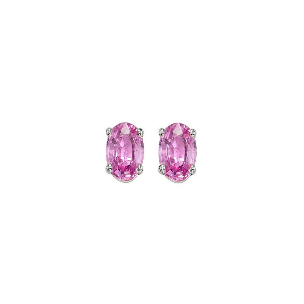14Kt White Gold & Pink Sapphire 1/2Ctw Earring