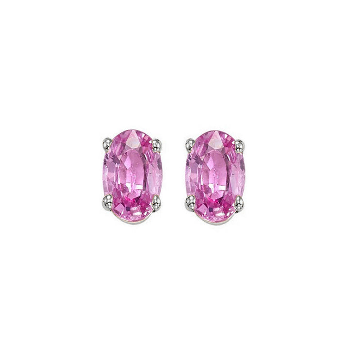 14Kt White Gold & Pink Sapphire 1Ctw Earring